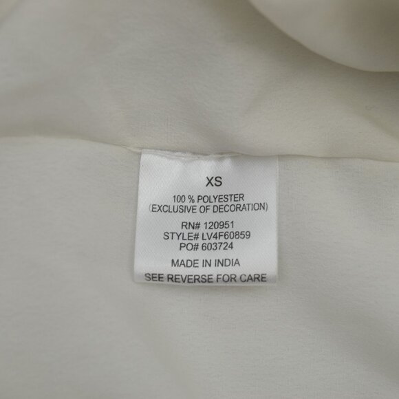 Olive & Oak Beaded Sequin Tank Top Blouse Womens XS White Chiffon Silver Sequin - Picture 4 of 6